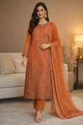 Rust Burnt Orange Heavy Embroidered 3-Piece Suit