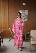 Bright Pink Tassel-Keyhole Embroidered Tunic Set