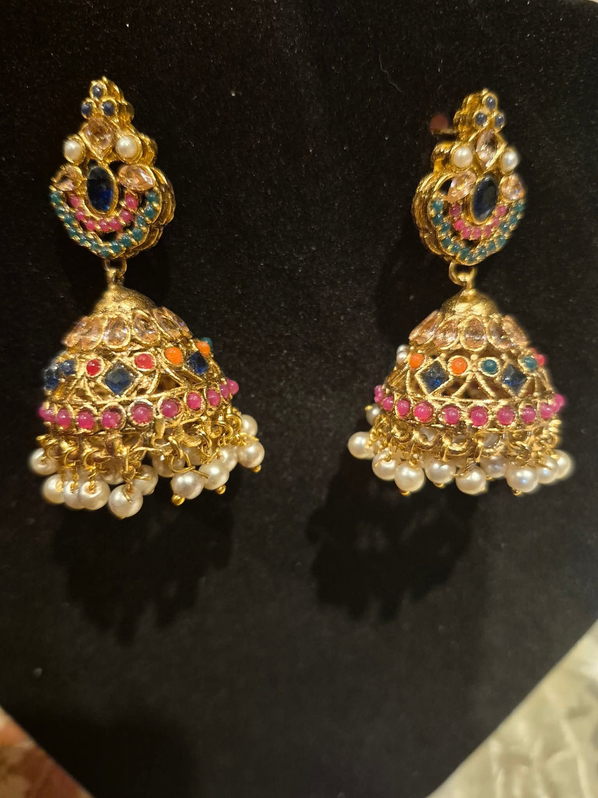Beautiful Pearled Jhumkas