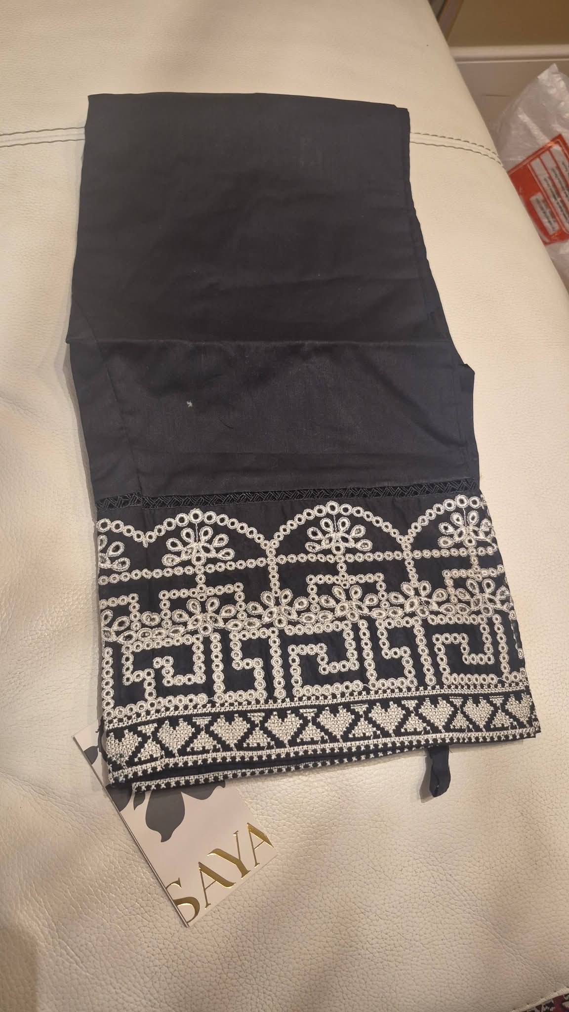 Premium Embroidered Cotton Trousers by Saya
