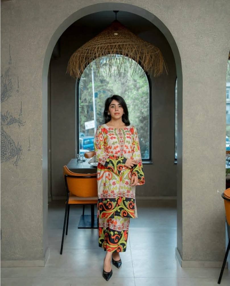 Off-White & Vibrant Floral Suzani Printed Co-Ord Set