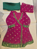 Magenta & Green Angrakha Suit