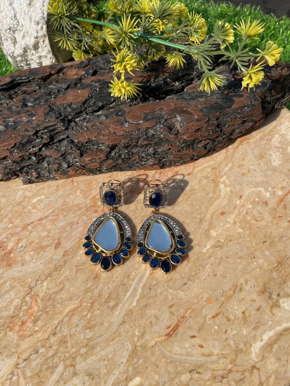 Mirror Drop Statement Earrings