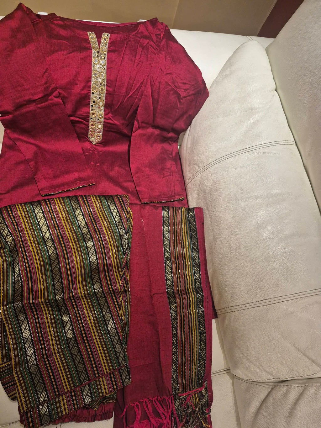 Red golden dress