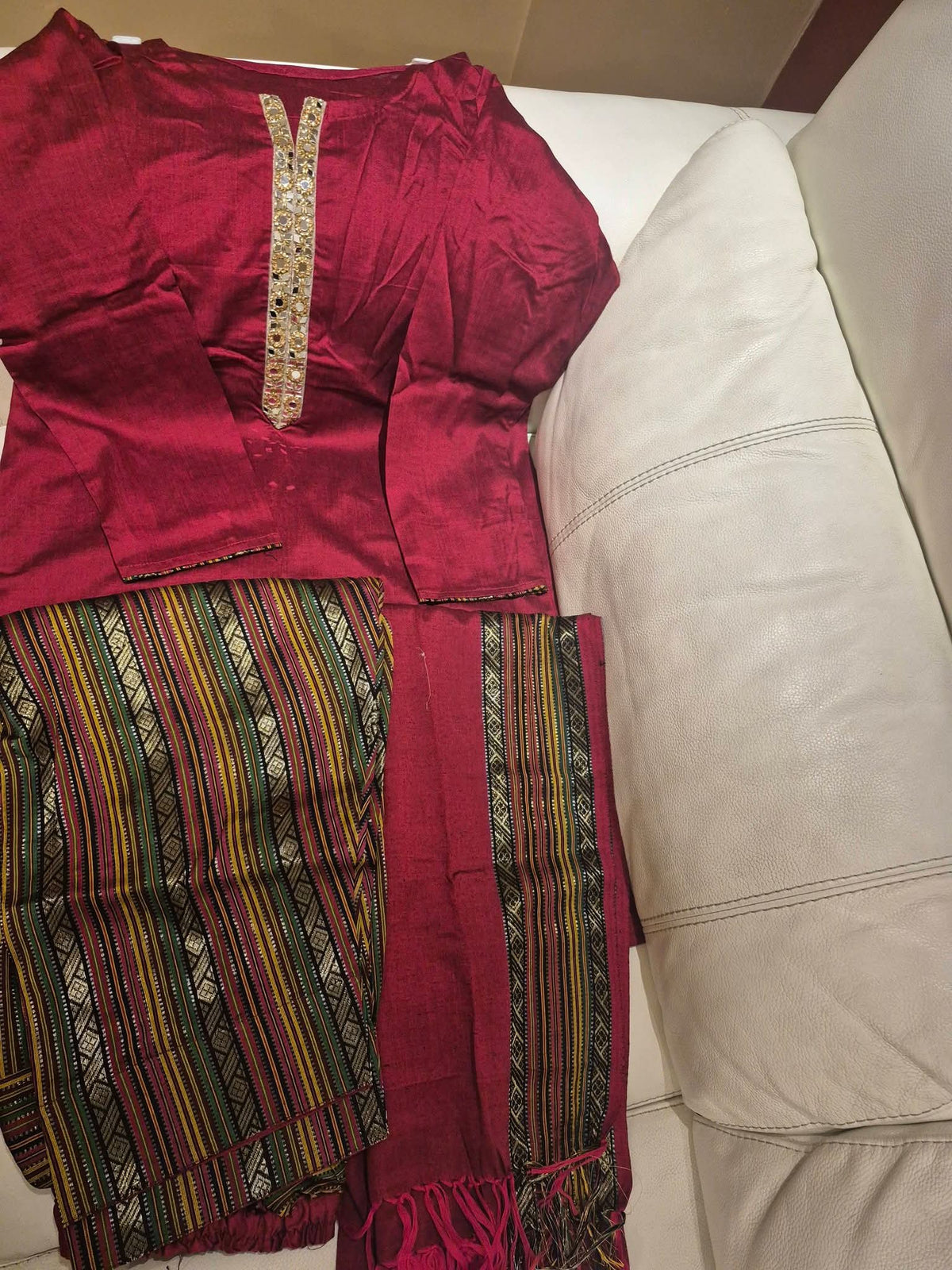 Red golden dress