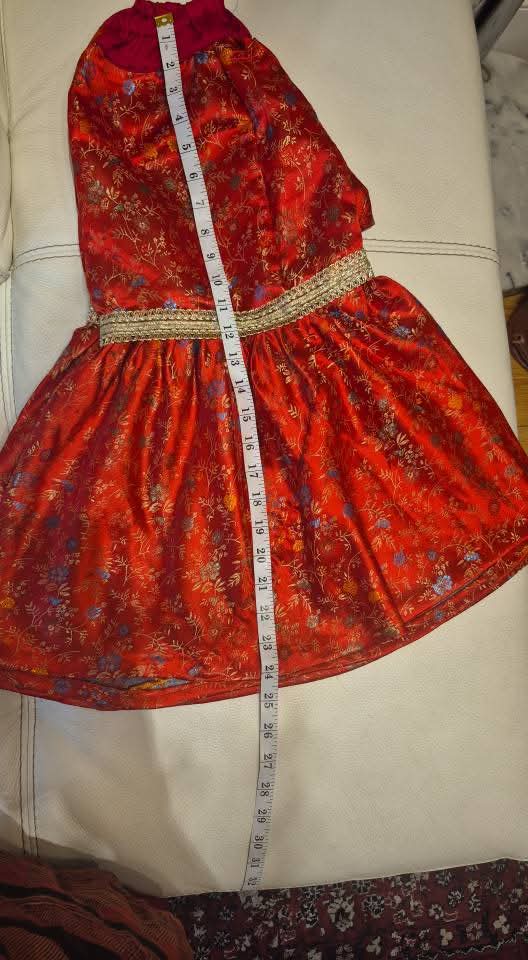 Maroon Floral Brocade Lehnga Set: