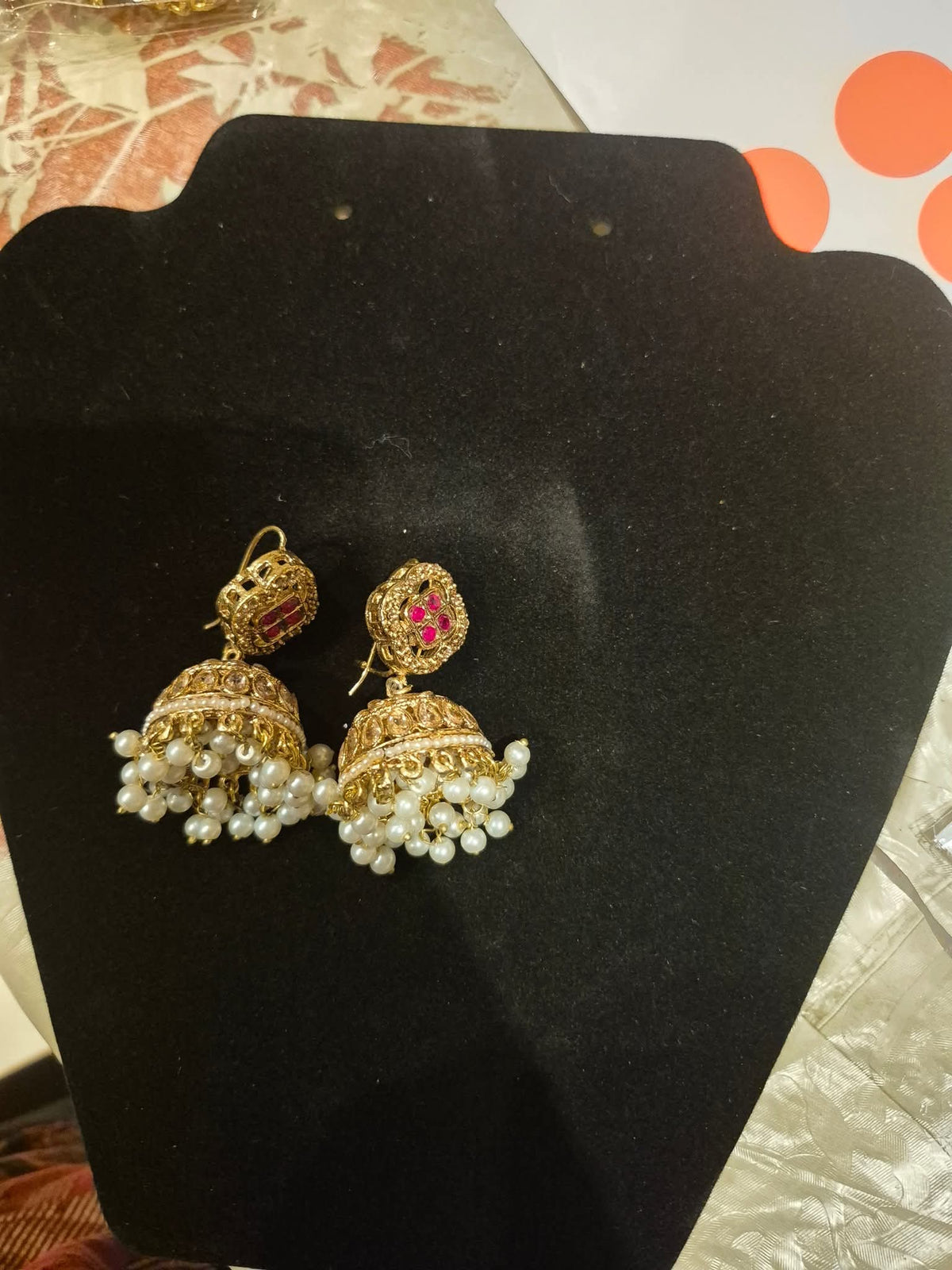 Beautiful Pearled Jhumkas