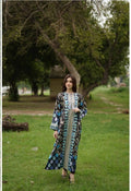 Black & Ice Blue Abstract Printed Long Tunic