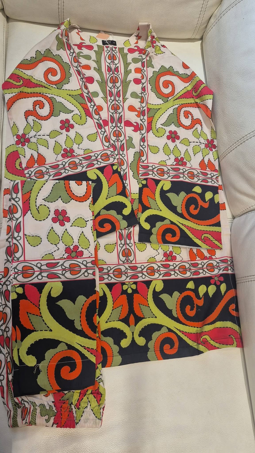 Off-White & Vibrant Floral Suzani Printed Co-Ord Set