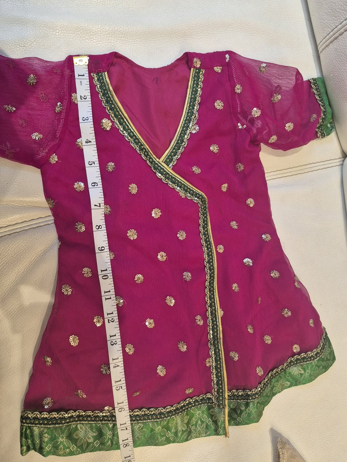 Magenta & Green Angrakha Suit