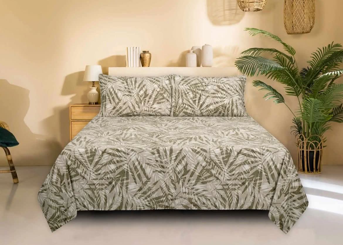 Premium Printed Cotton Double Bedsheets Set with Pillow Covers