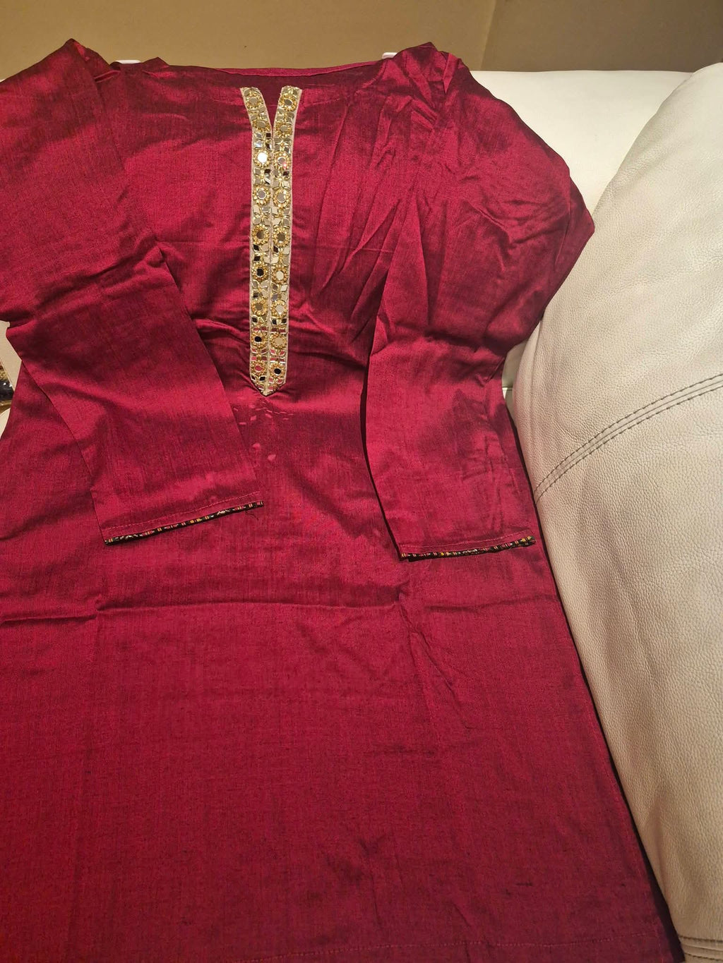 Red golden dress