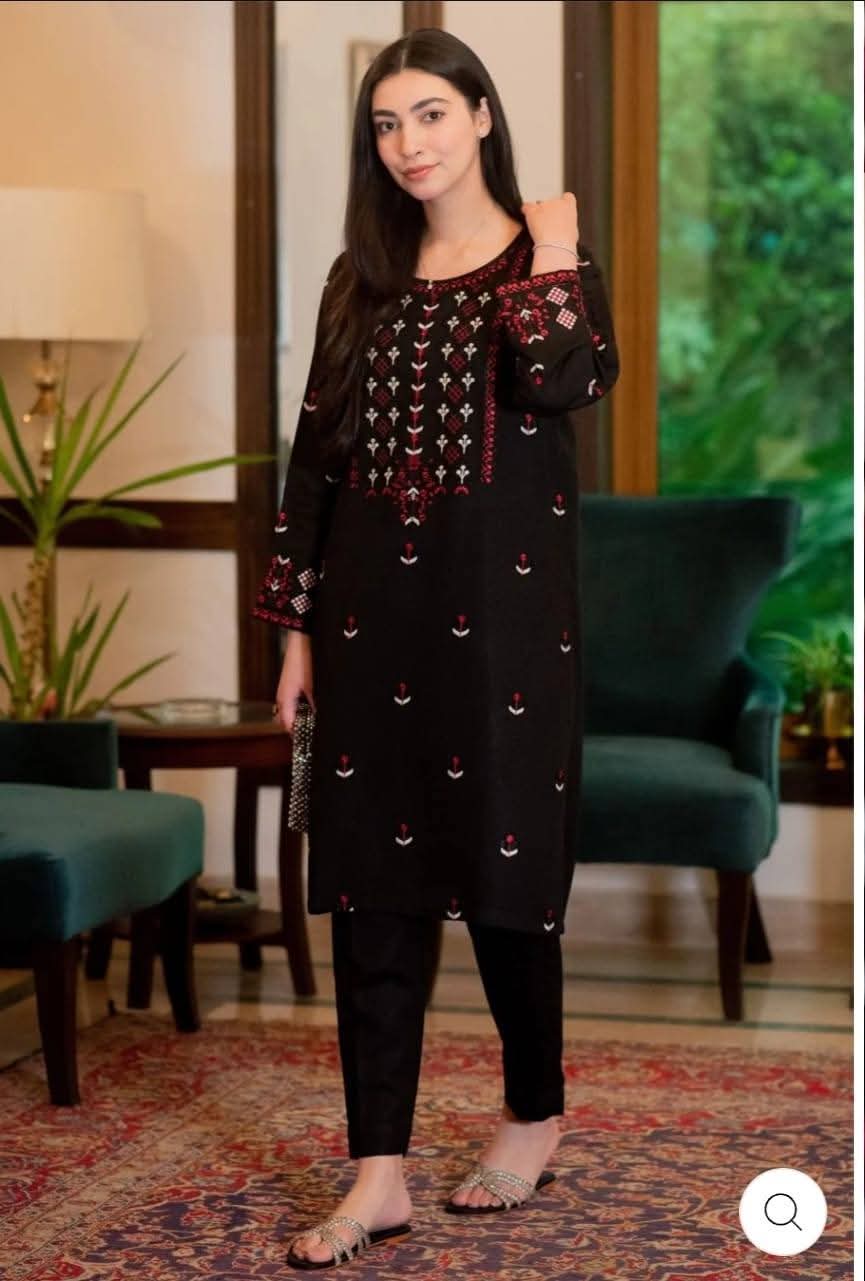 Classic Black & Red Embroidered Suit