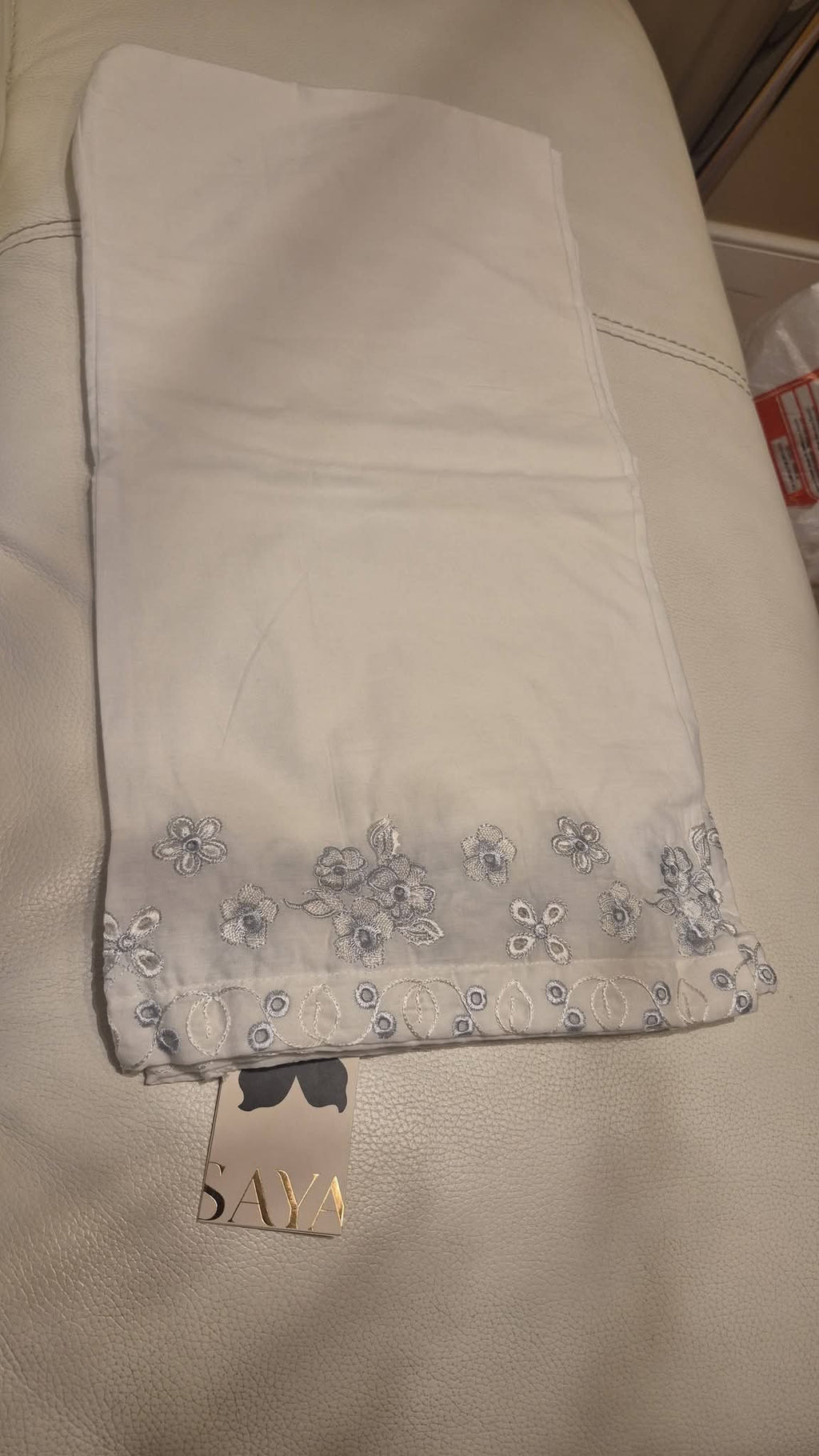 Premium Embroidered Cotton Trousers by Saya