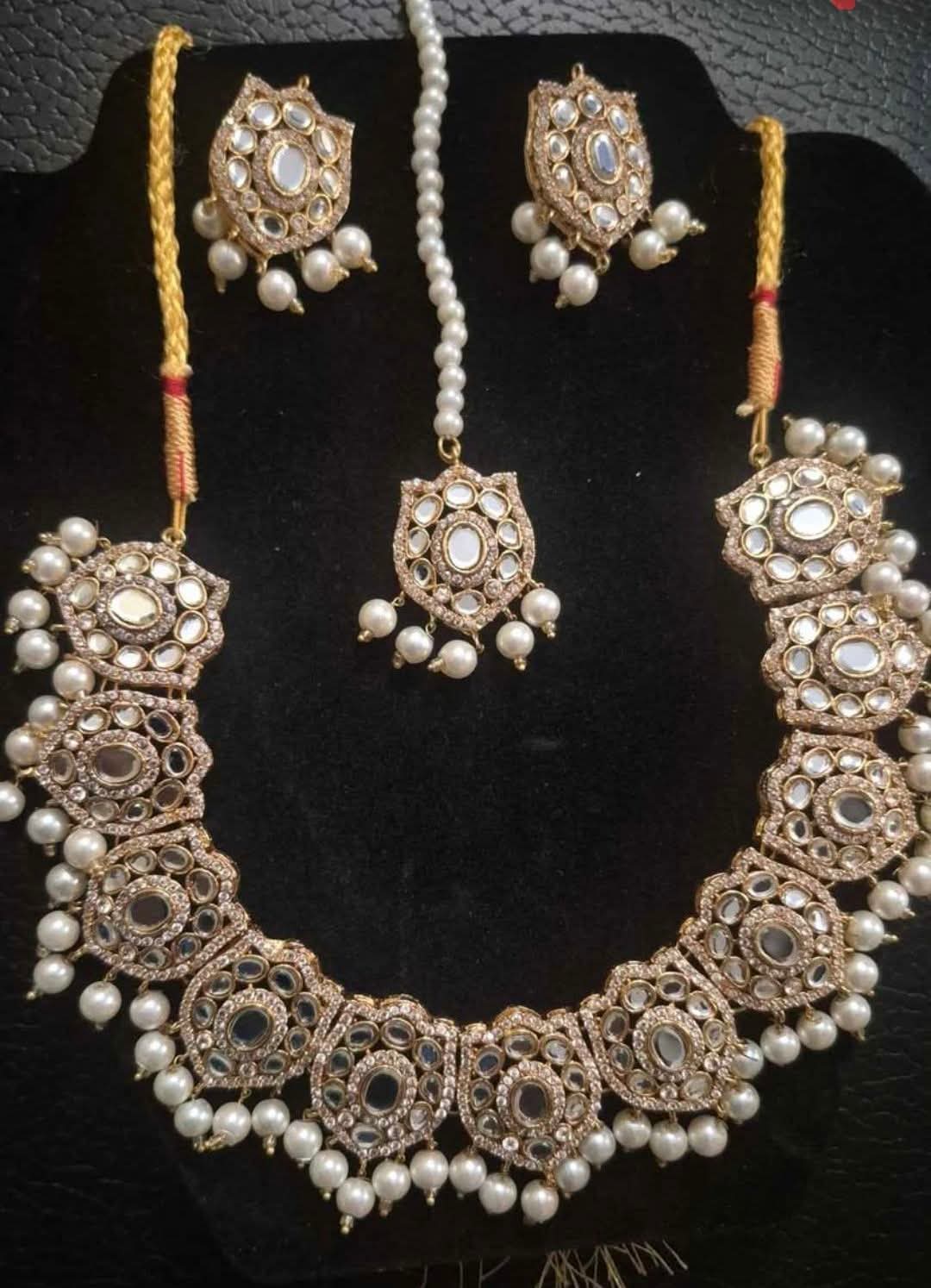 Grand Kundan Statement Choker Set with Matching Maangtikka & Earrings