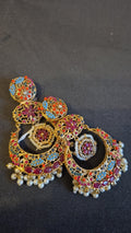 Grand Floral Chandbali Pearl Earrings