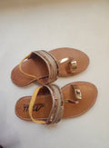Kids Gold Sequin & Metallic Toe-Ring Sandal
